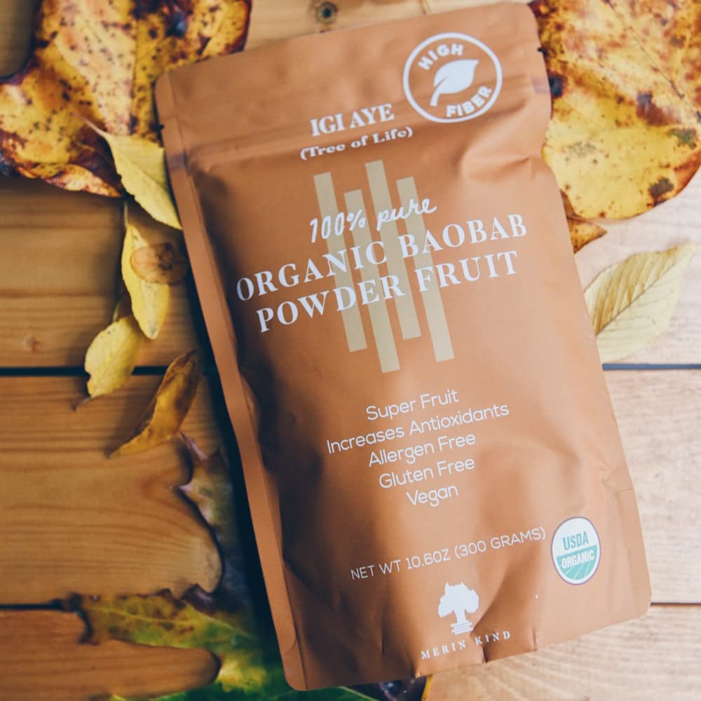 MERIN KIND Organic Baobab Powder - Prebiotic Fiber Supplement