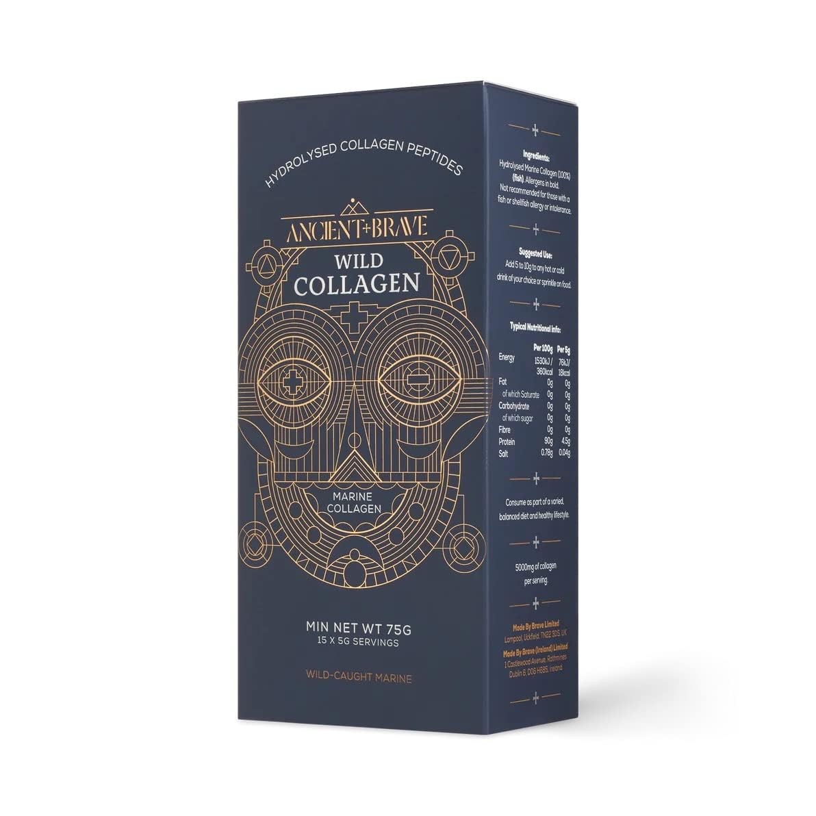 Ancient + Brave Wild Collagen Sachets 15 x 5g - Wild Caught Marine Collagen Powder Ancient + Brave