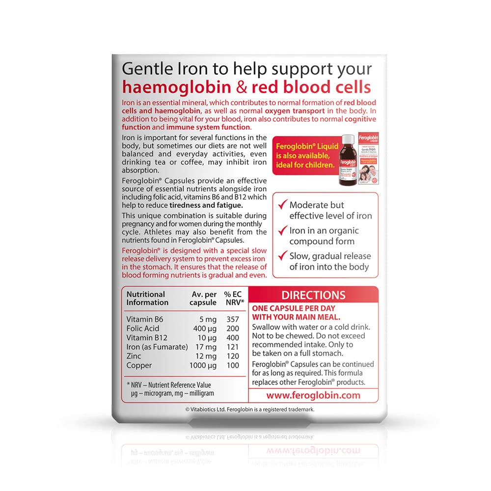 Feroglobin Iron Capsule Helps to reduce tiredness and fatigue