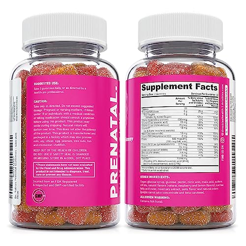 Dr. Tobias Prenatal Vitamin Gummy – Iron Free Prenatal Vitamins with DHA and Folic Acid – Good Source Dr. Tobias