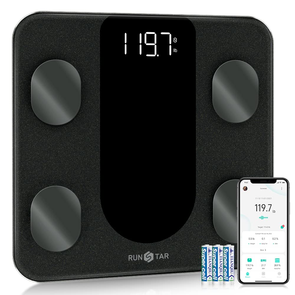 RunSTAR Smart Scale for Body Weight, Digital Bathroom Scale BMI Weighing Body Fat Scale