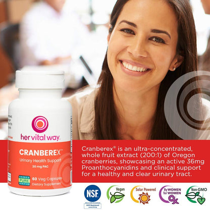 her vital way Cranberex - Cranberry Pills for Women and Men - Cranberry Supplement