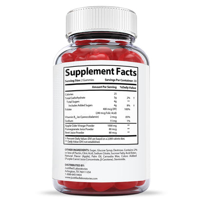 Justified Laboratories (3 Pack X Slim Keto ACV Gummies 1000MG Xslim Vegan Non GMO