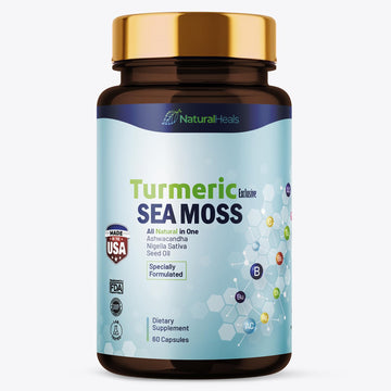 Natural Heals Sea Moss 3000mg: Black Seed Oil 2000mg Ashwagandha 1000mg Turmeric