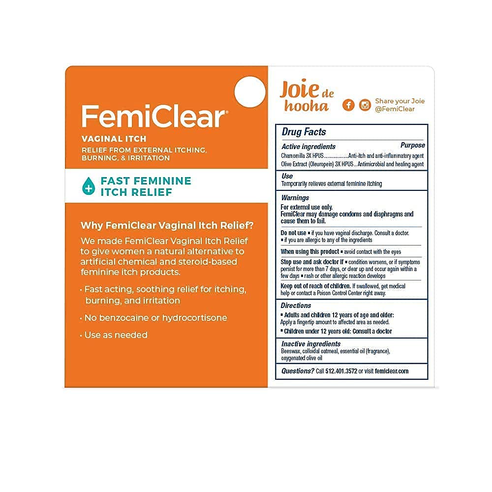 FemiClear 1-Day Yeast Infection Treatment & Vaginal Itch Relief Ointment - Fast Relief Bundle (Pack of 2) FemiClear