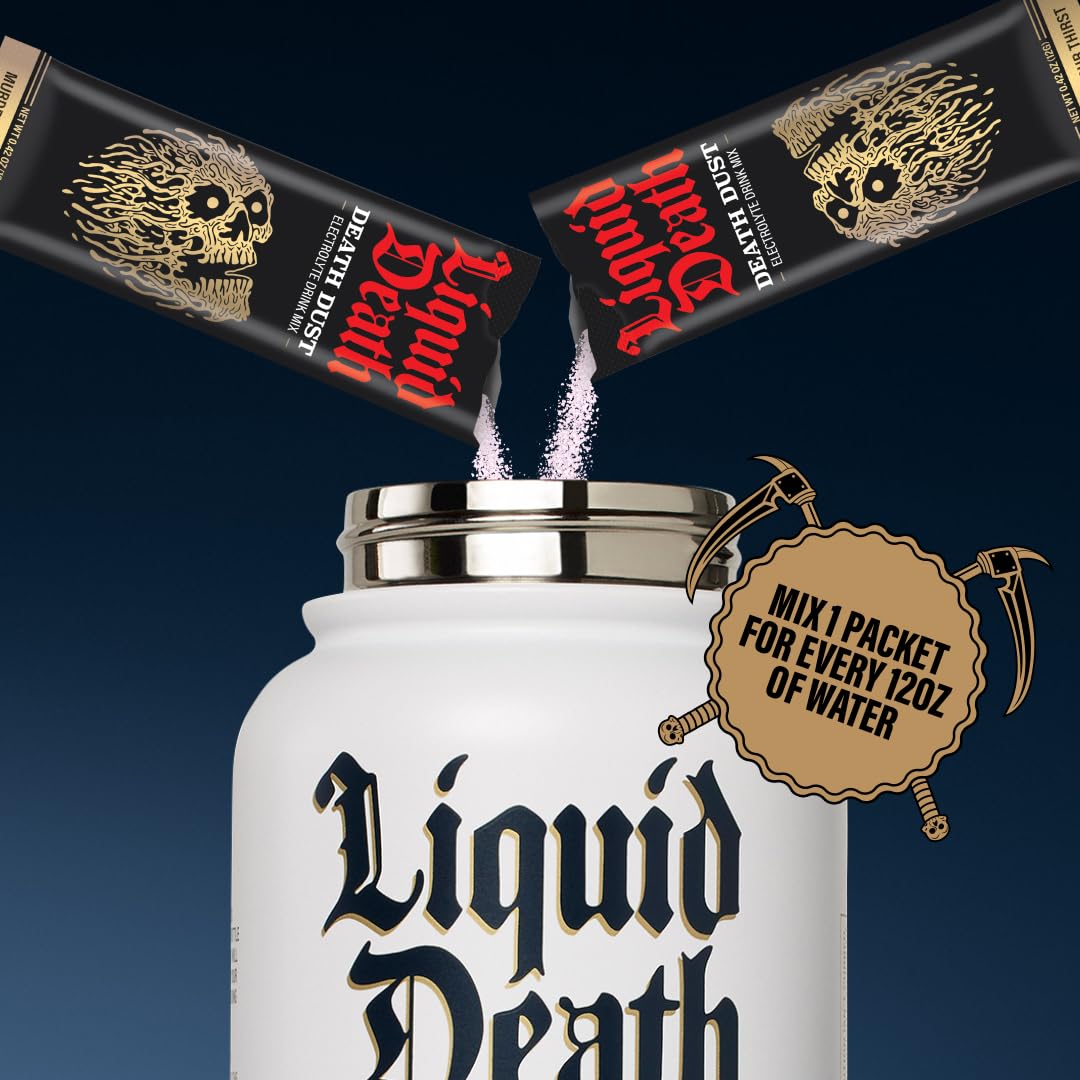 Liquid Death Electrolyte Death Dust - Hydration Powder Packets - 3 Flavors - 12-Stick