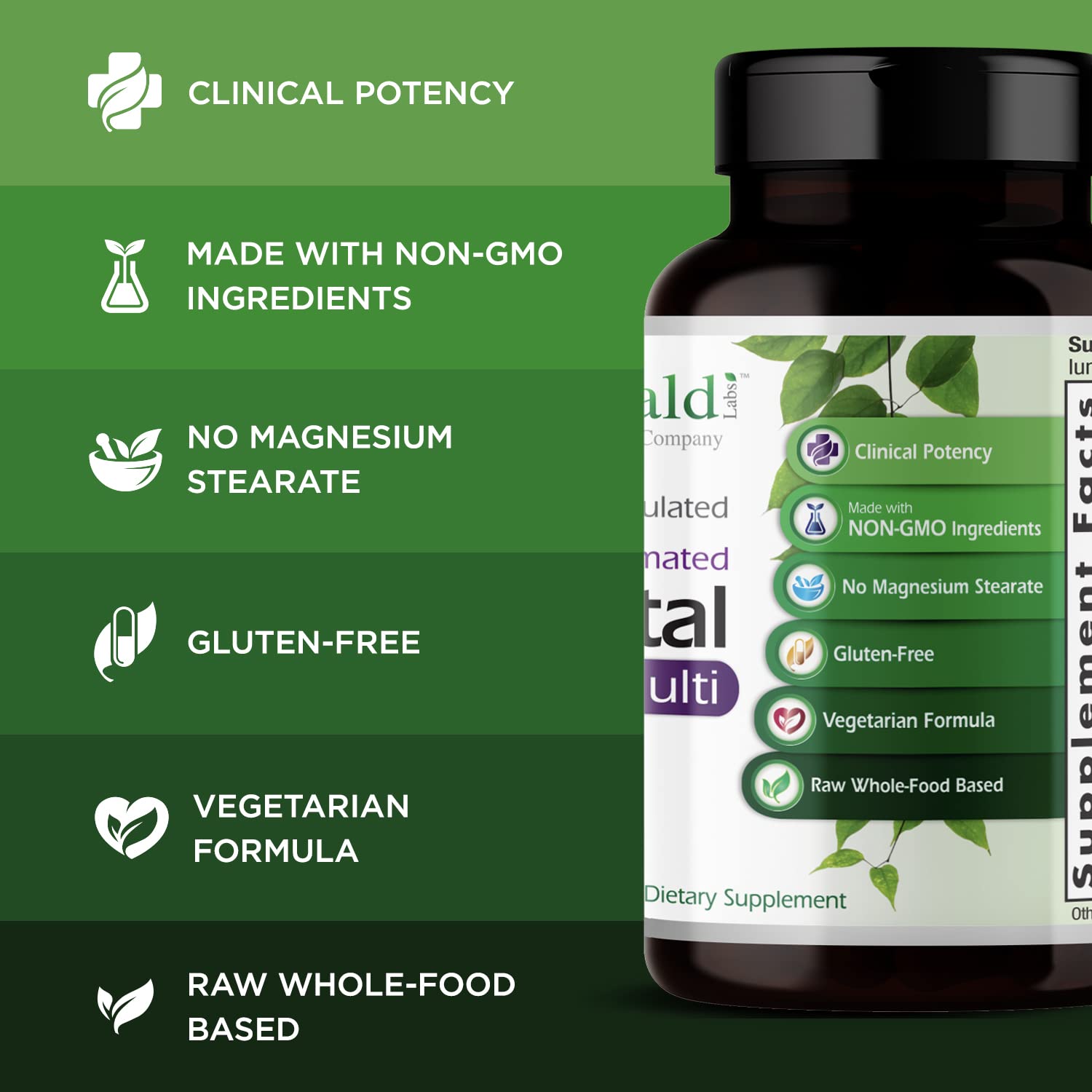 Emerald Labs Prenatal 4-Daily Multi - Multivitamins for Pregnant Women with Coenzyme Folic Acid Emerald Labs