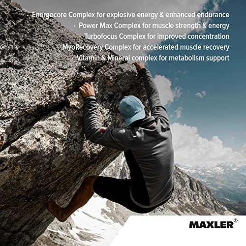 Maxler NRG MAX Pre Workout Powder with Taurine, L Citrulline Malate, Beta Alanine Creatine - Explosive Energy, Enhanced Endurance, Improved Concentration & Accelerated Recovery - Pink Lemonade 12.2 Oz