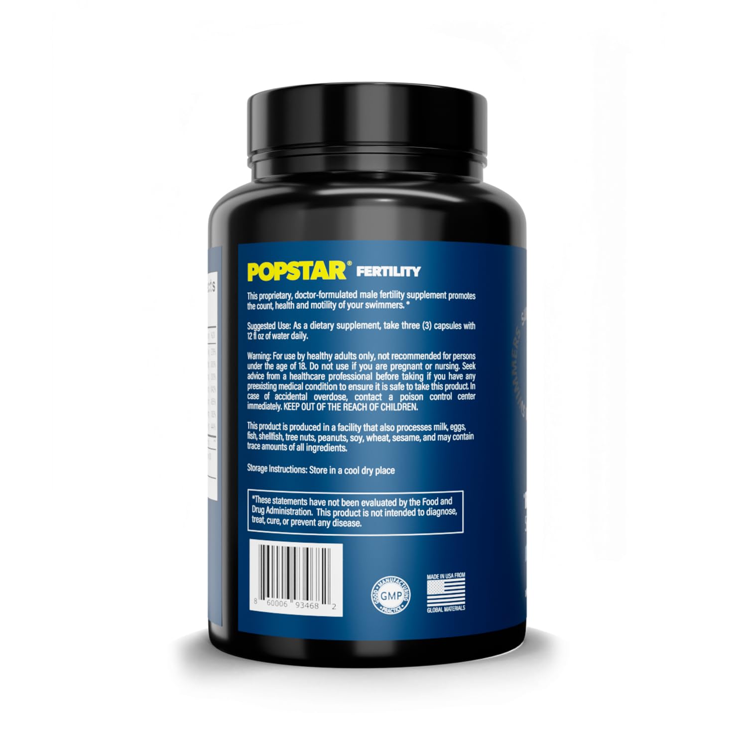 POPSTAR Fertility Supplement for Men - Doctor Formulated Men's Prenatal Vitamins POPSTAR