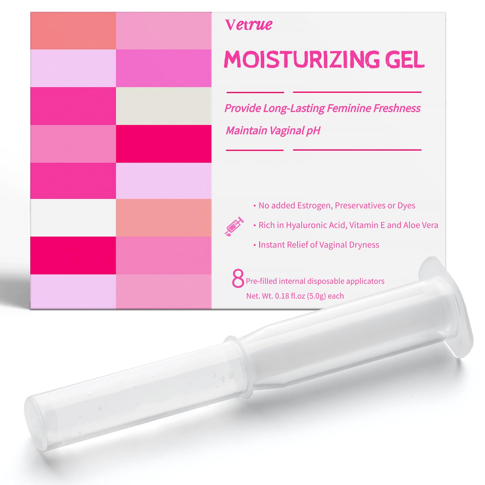 vetrue Vaginal Moisturizing Gel, pH-Balanced Formula with Hyaluronic Acid, Aloe Vera
