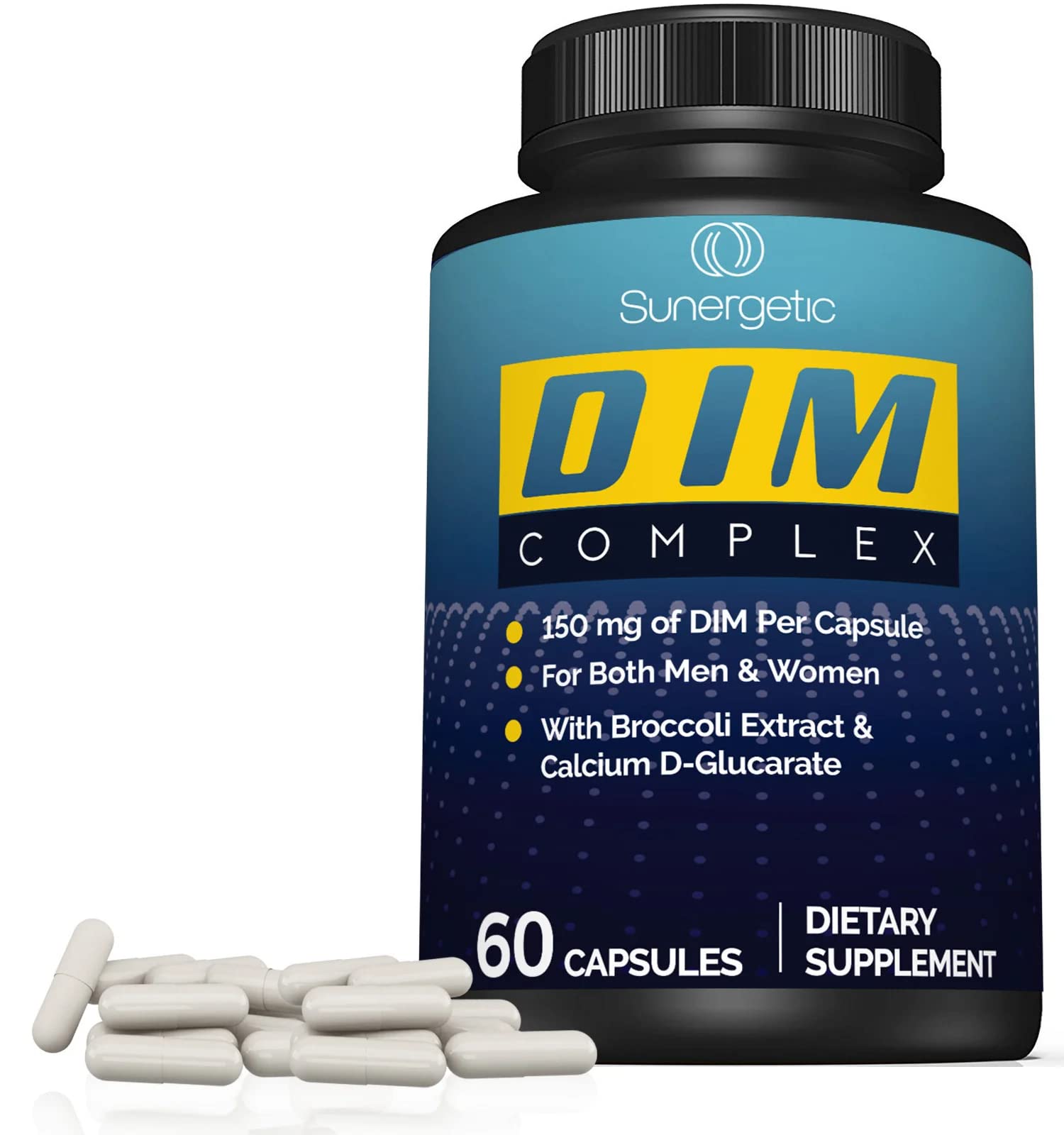 Sunergetic Premium DIM Supplement– 150mg DIM (diindolylmethane), Broccoli Sunergetic