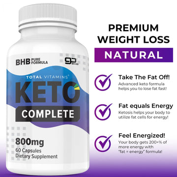 Keto Complete Diet Pills 800mg BHB Exogenous Ketones 360 Fat Burner