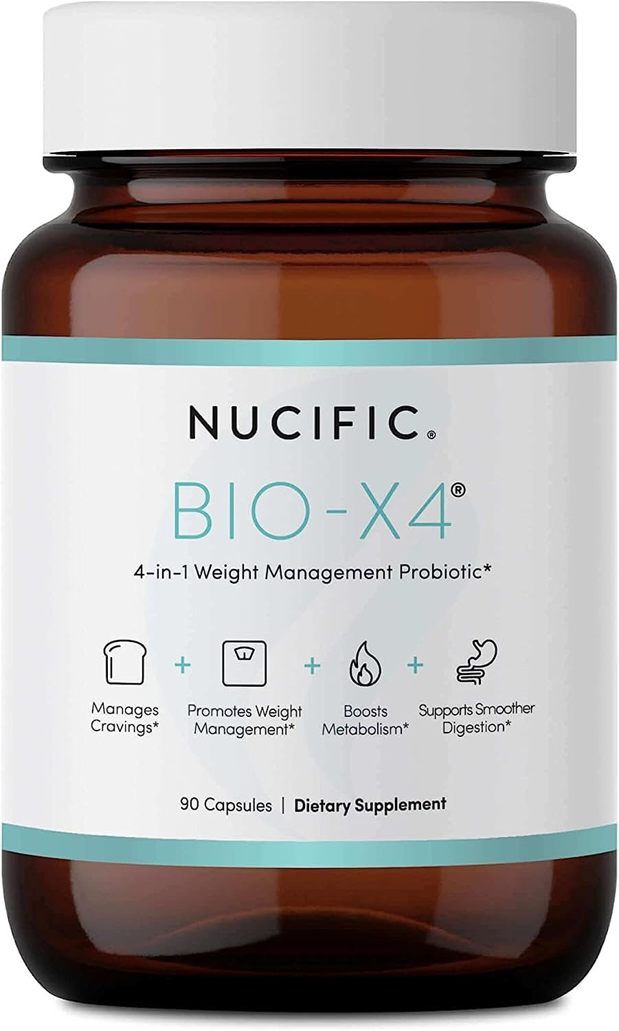 Nucific Bio-X4 4-in-1 Weight Management Probiotic Supplement, 90 Count