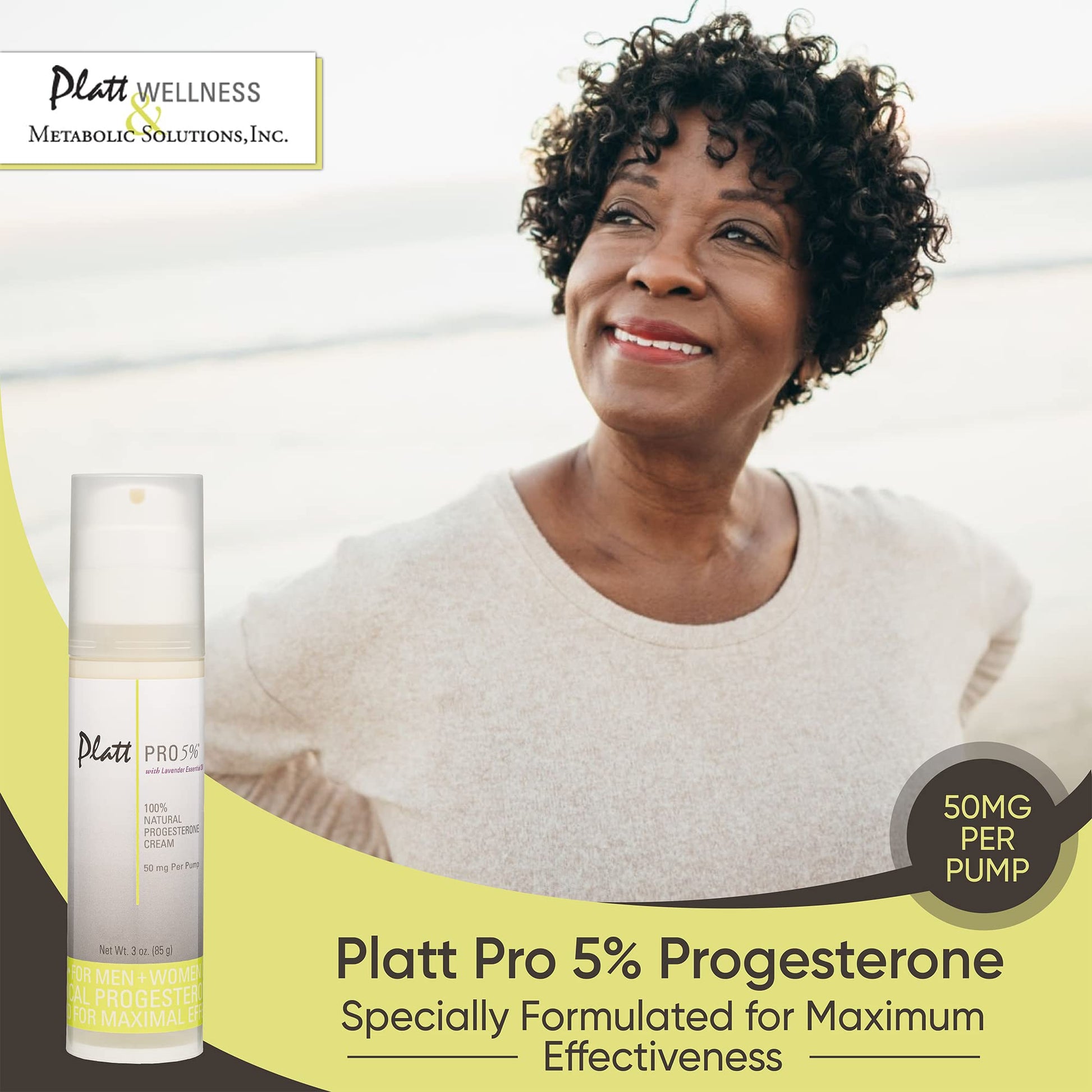 Platt PRO 5% Dr. Platt's All Natural & Bio-Identical Progesterone Cream 50mg Strength Platt PRO 5%