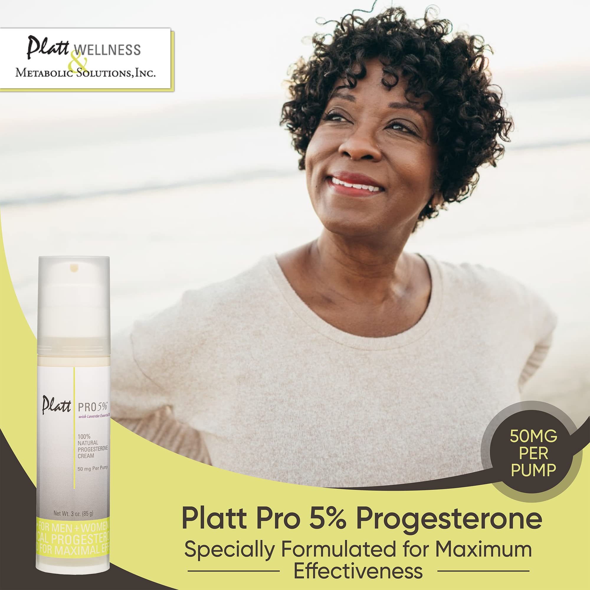 Platt PRO 5% Dr. Platt's All Natural & Bio-Identical Progesterone Cream 50mg Strength Platt PRO 5%