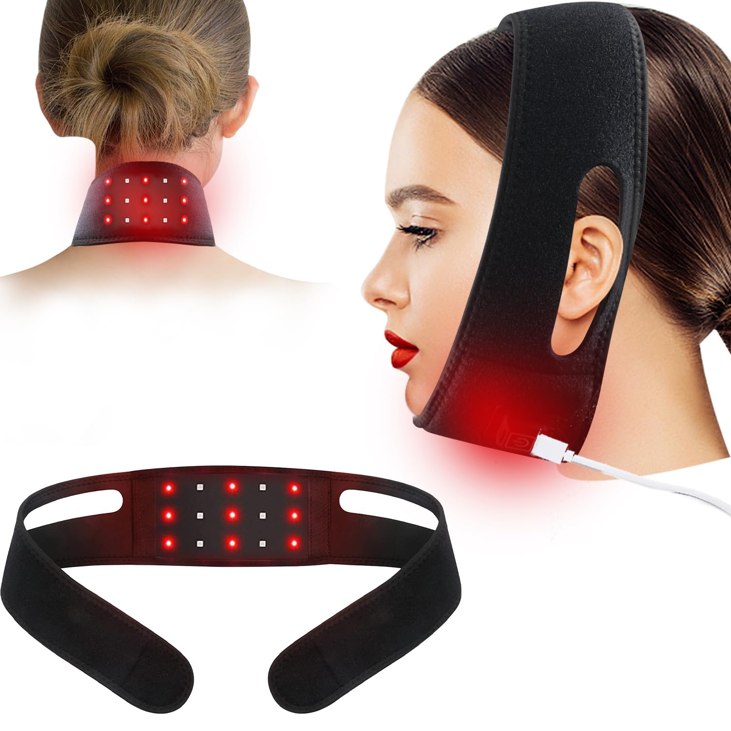 Red Light Therapy Belt for Neck, Infrared Light Therapy Flexible Wearable Wrap Pad