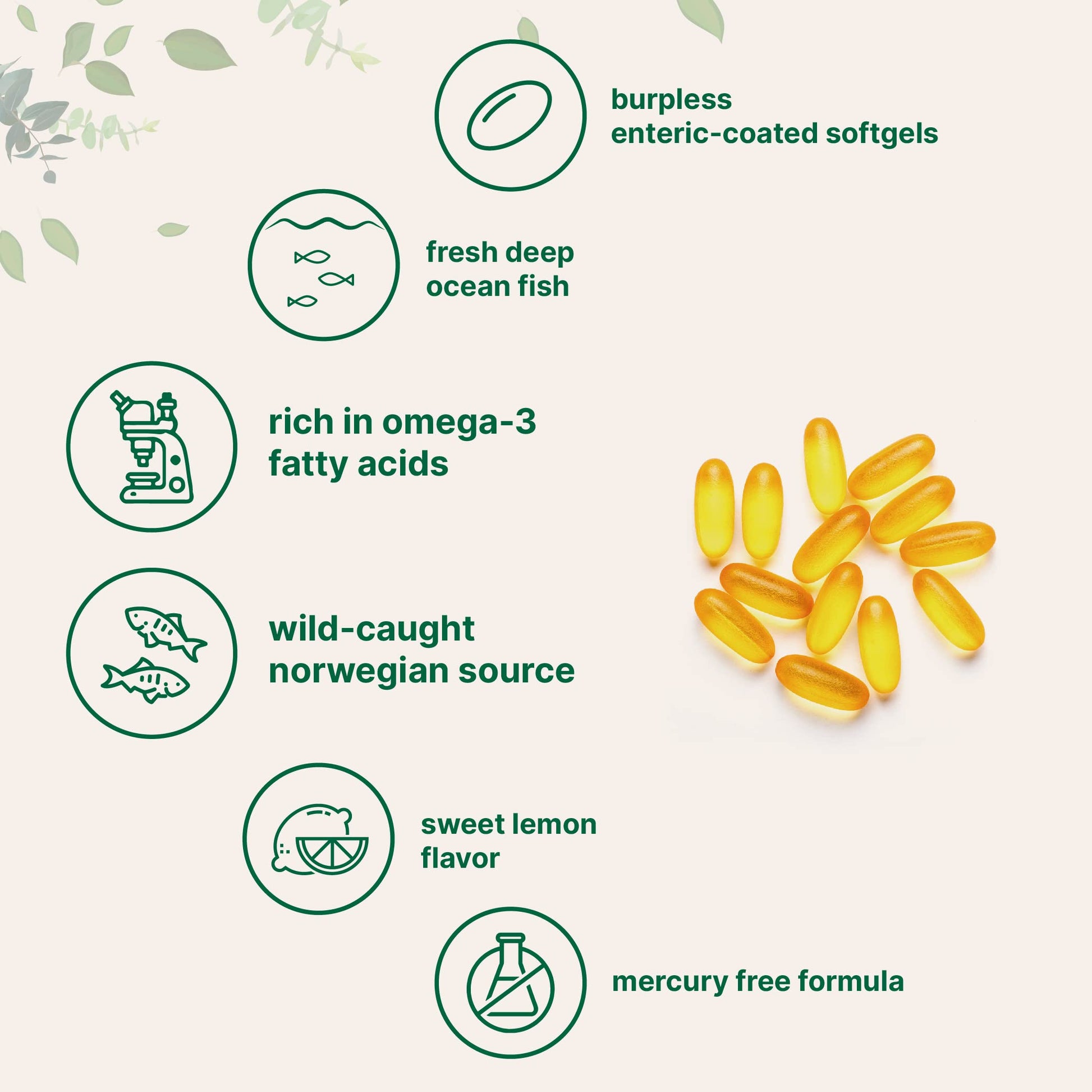 Omega 3 Fish Oil DHA Supplements 1000mg with EPA 500mg, 200 Softgels Micro Ingredients