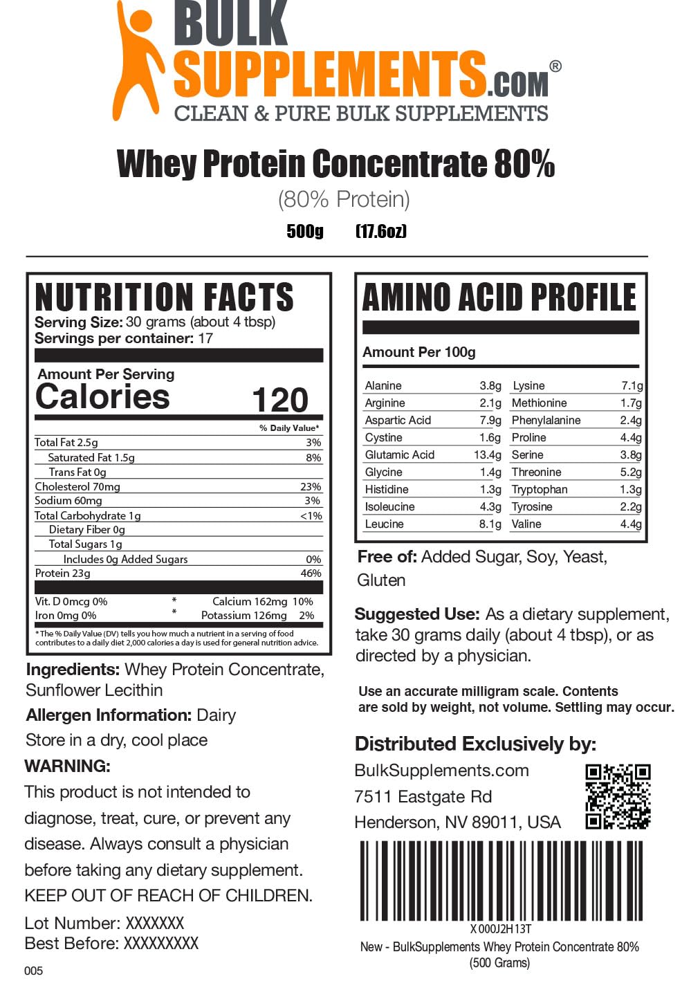 BULKSUPPLEMENTS.COM Whey Protein Concentrate Powder - Protein Powder Unflavored BULKSUPPLEMENTS.COM
