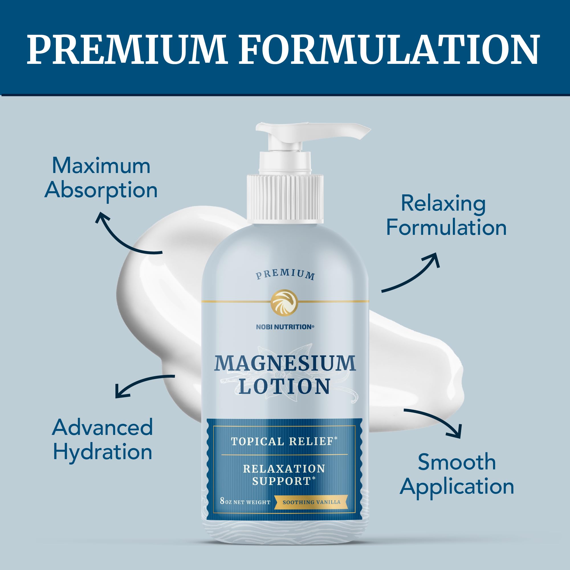 Magnesium Lotion | Relieves Muscle Cramps & Soreness | Relaxation & Calming Support Nobi Nutrition