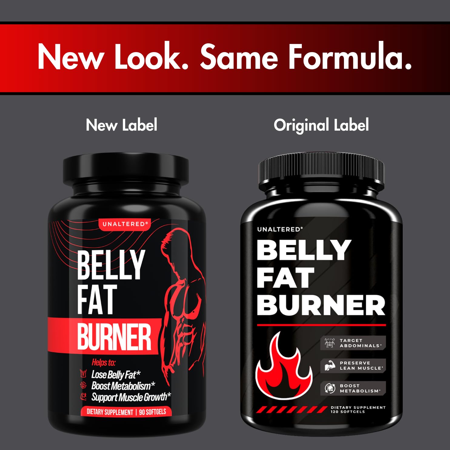 UNALTERED Belly Fat Burner for Men - Lose Belly Fat, Tighten Abs, Support Lean Muscle UNALTERED
