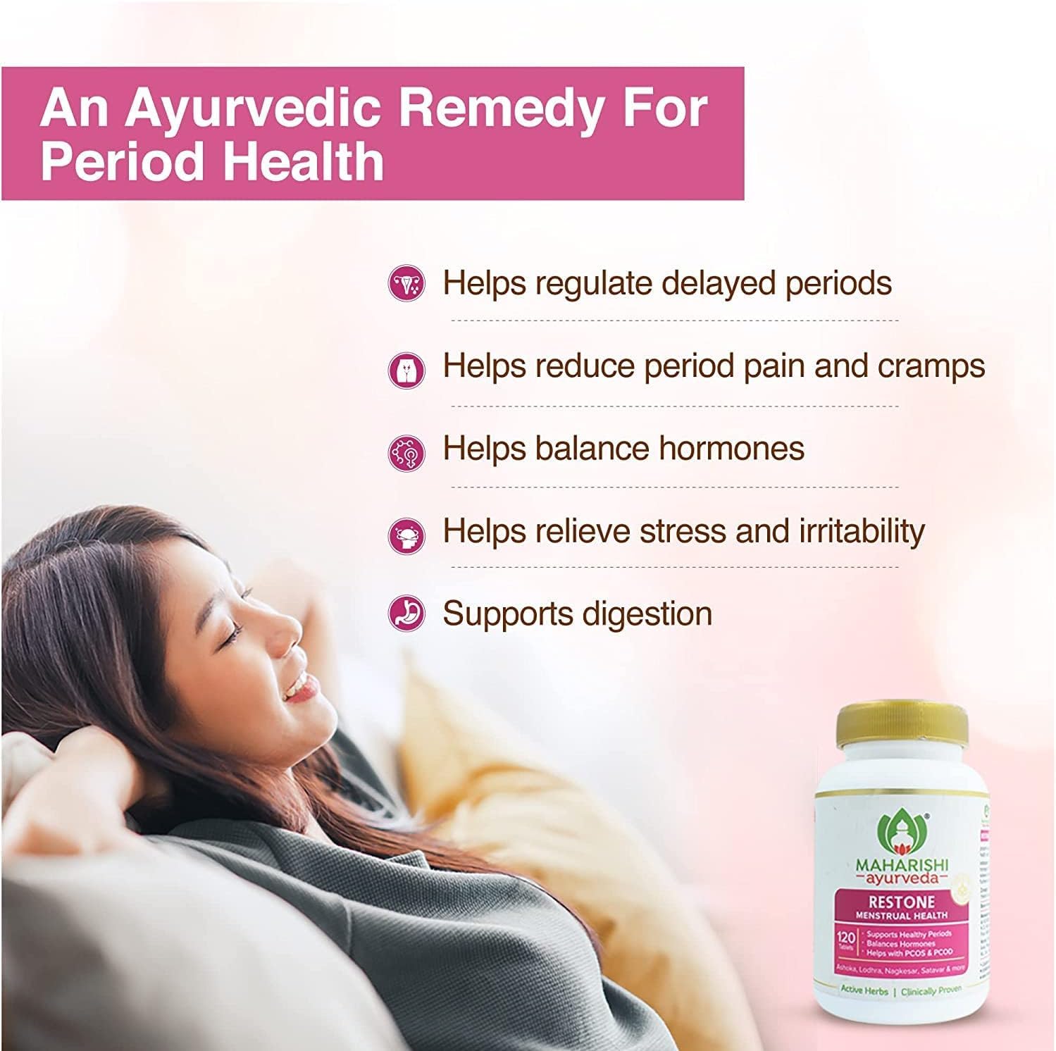 OTAA Ayurveda Restone Tablets | Shatavari PCOD PCOS Supplements for Women | Supports Healthy Periods Generic