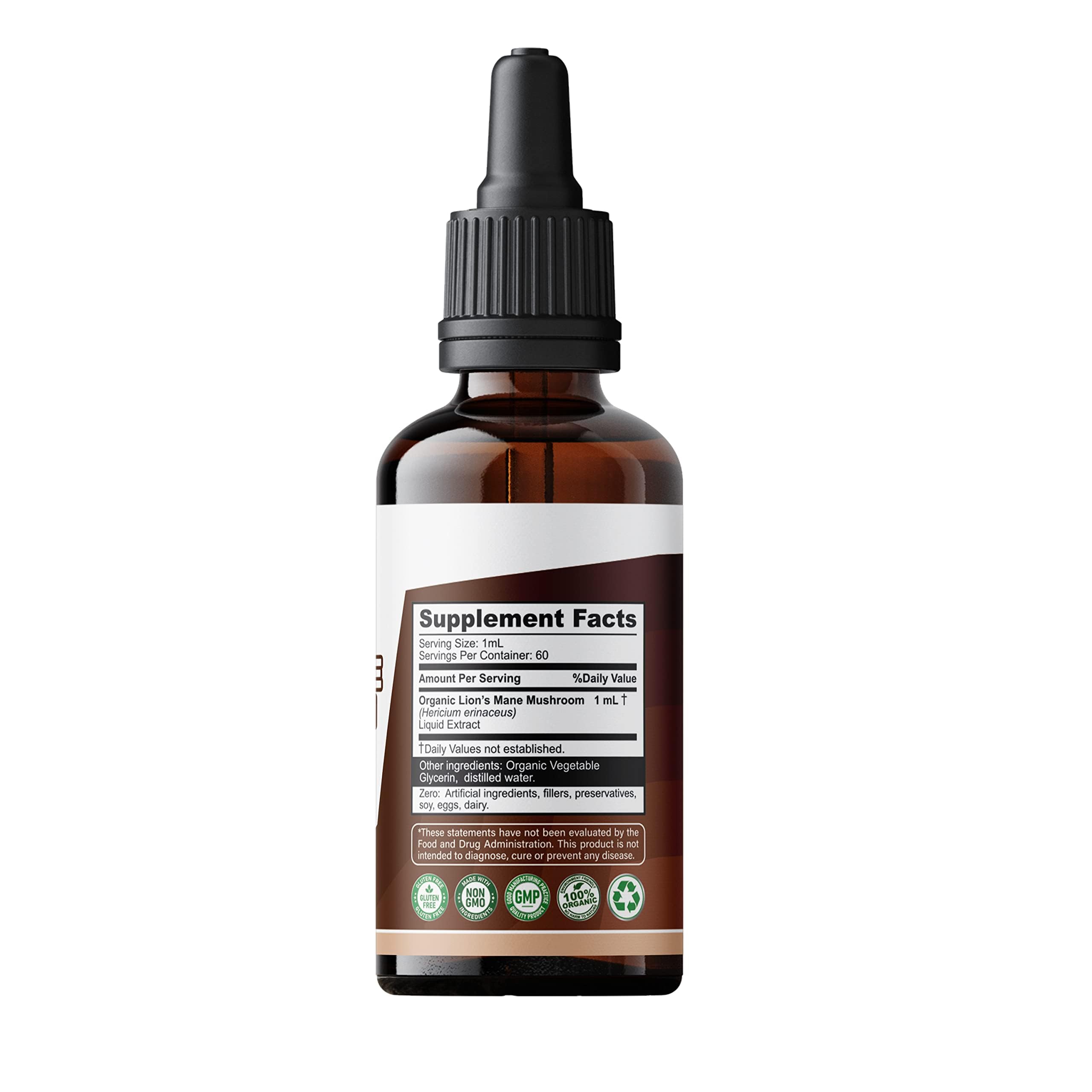 Lion's Mane Mushroom Drops Supplement, Lions Mane Tincture, Natural