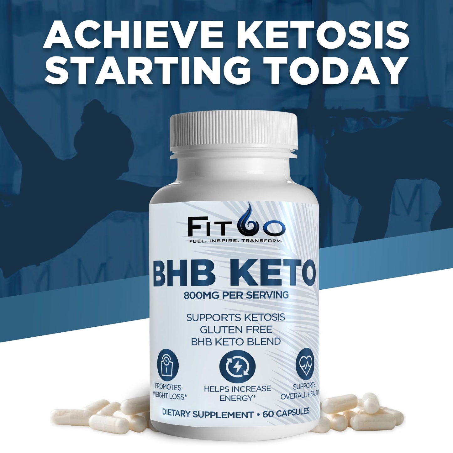FIT60 Keto Diet Pills for Men & Women - Boost Energy and Mental Clarity for Enhanced Focus