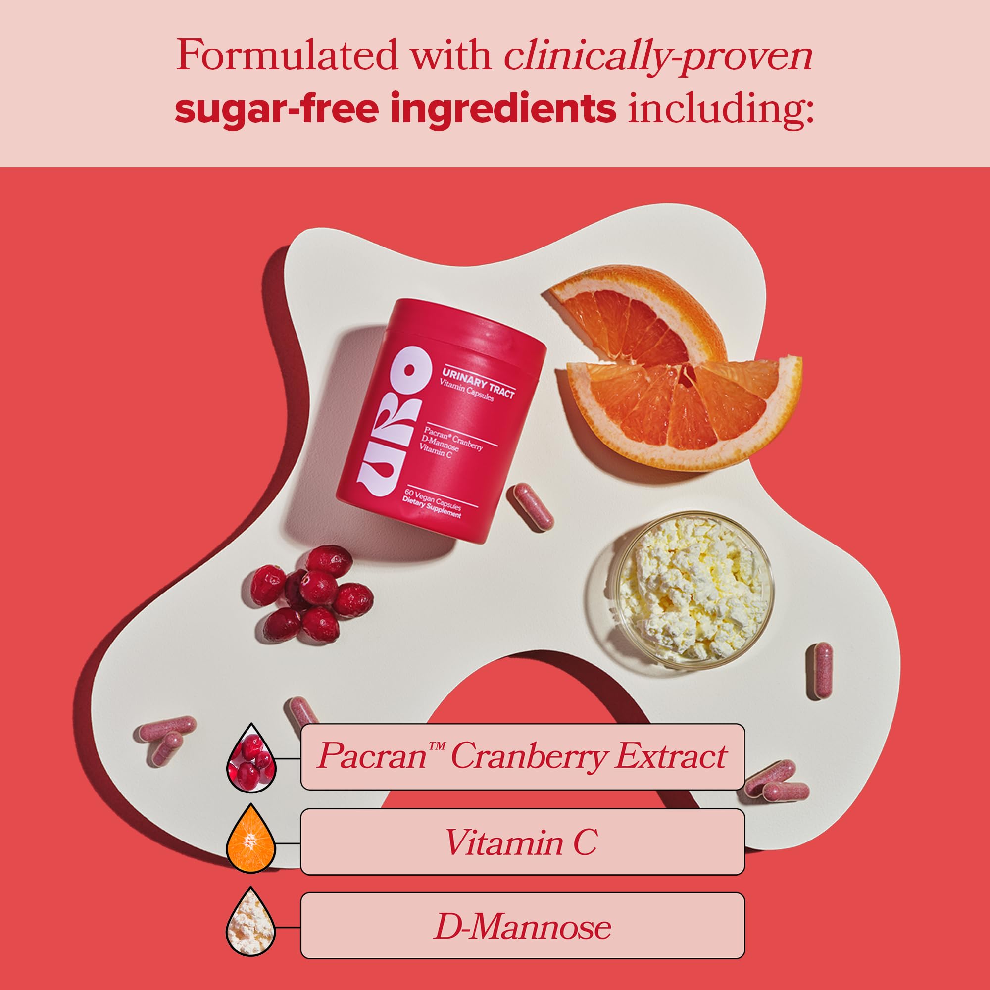 URO Urinary Tract Health Supplement for Women, 60 Count (Pack of 2) - Urinary Support O Positiv