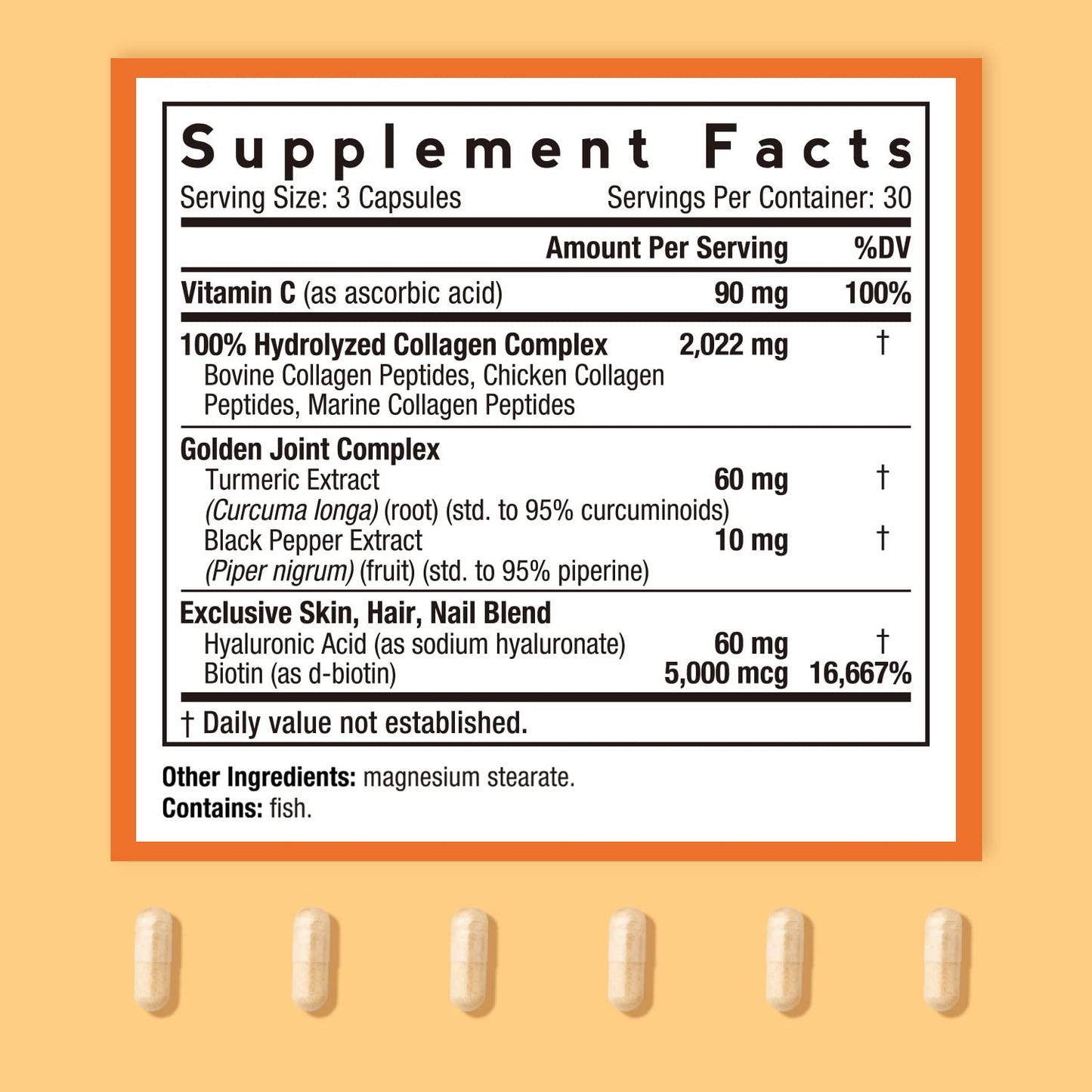 Doctor's Recipes Multi Collagen Complex with Golden Turmeric, Vitamin C, Biotin, Hyaluronic