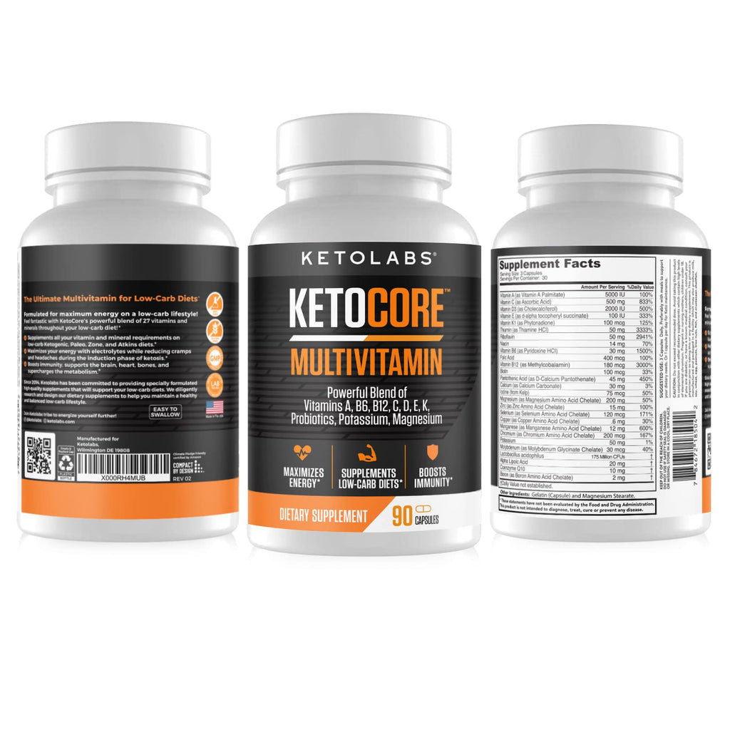 Ketolabs Ketocore Keto Vitamins | Keto Multivitamin for Men & Women | Keto Supplements