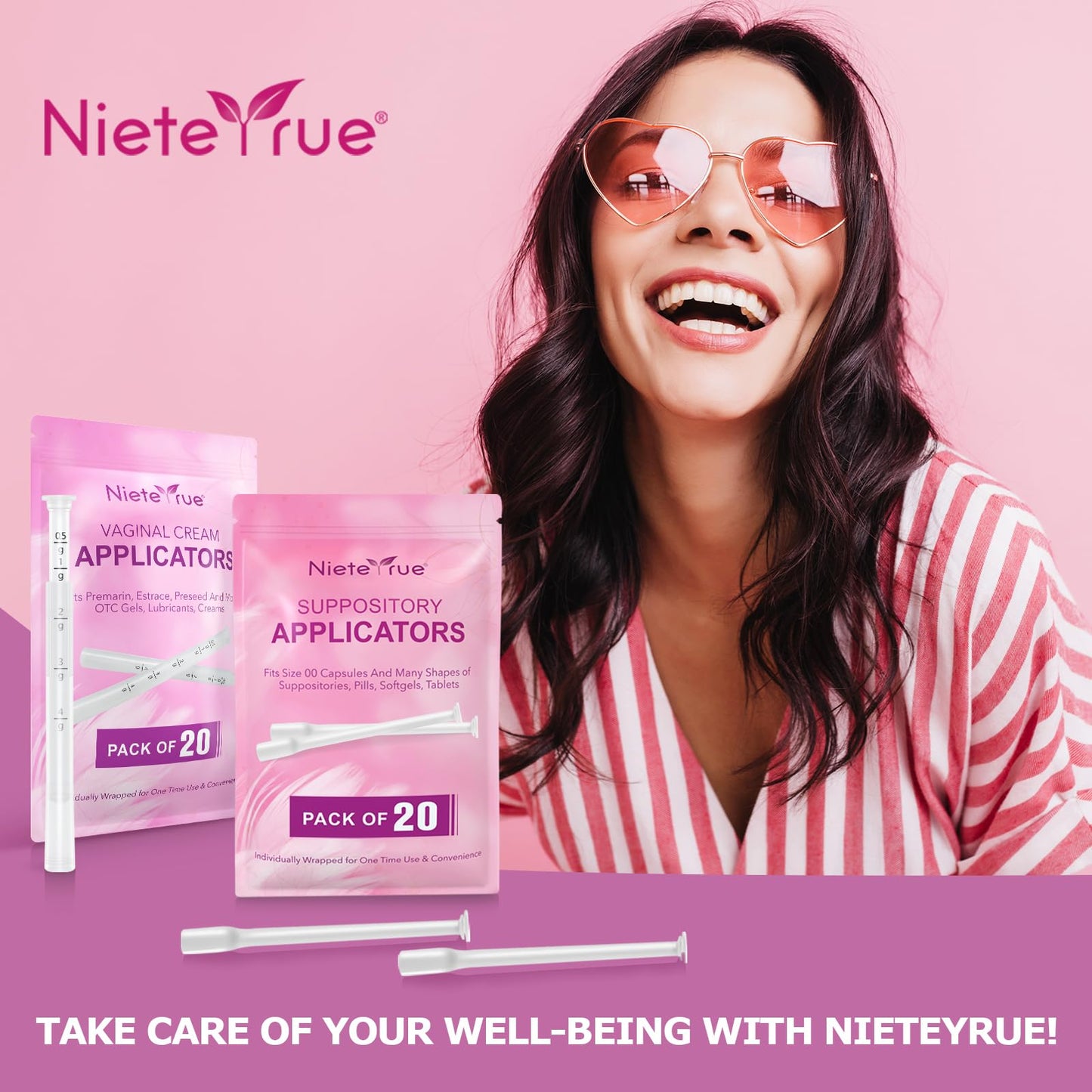 (60 Counts) Nieteyrue Suppository Applicator for Women Fit to Size 00 Cap-sules Soft Tip Auxiliary Tool