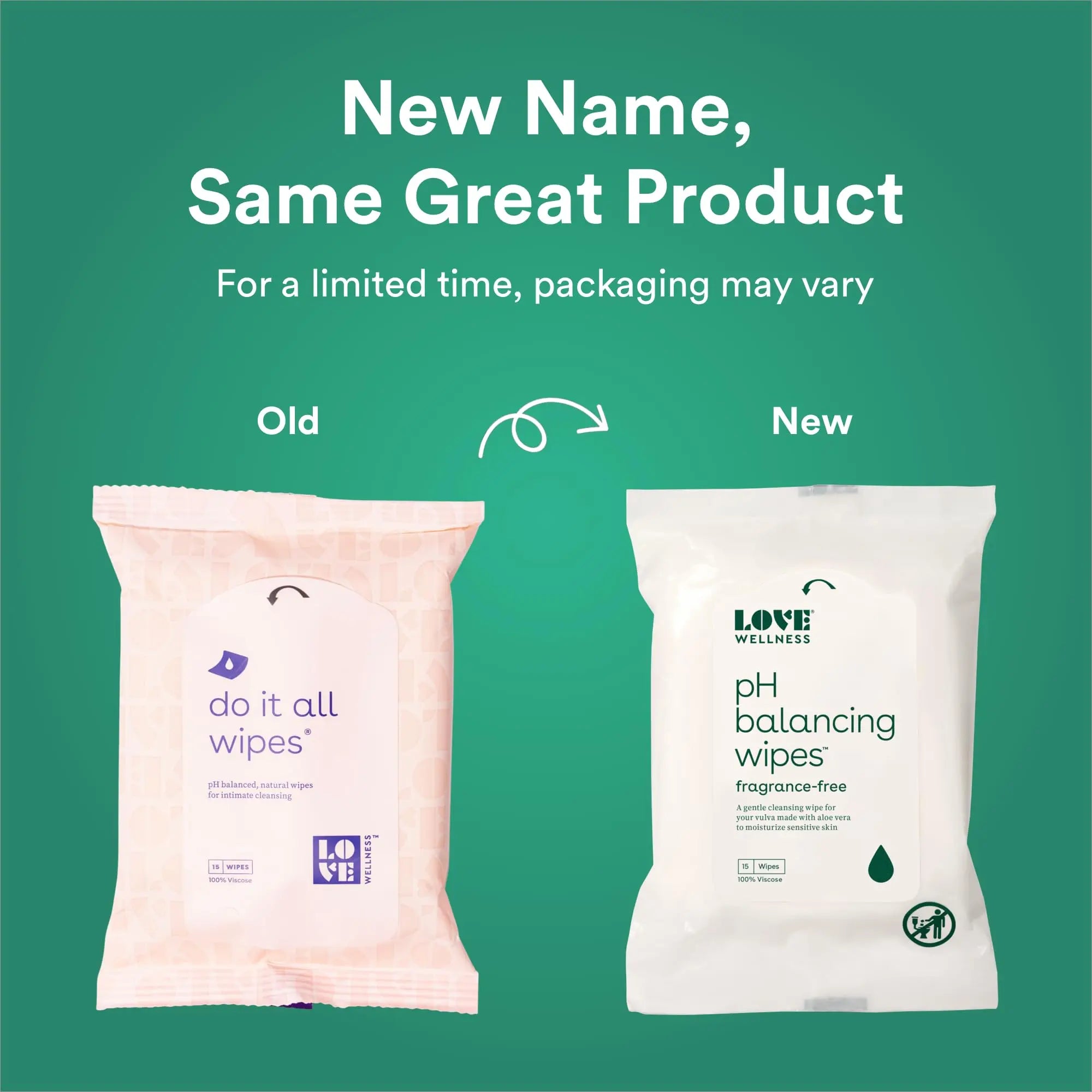 Love Wellness pH Balancing Wipes for Women | Feminine Hygiene for Cleansing with Aloe Vera Love Wellness