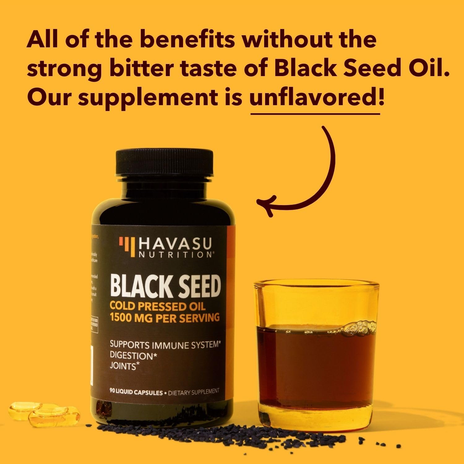 Black Seed Oil Nigella Sativa Cold-Pressed Capsules | 1500mg Black Cumin Seed Oil HAVASU NUTRITION