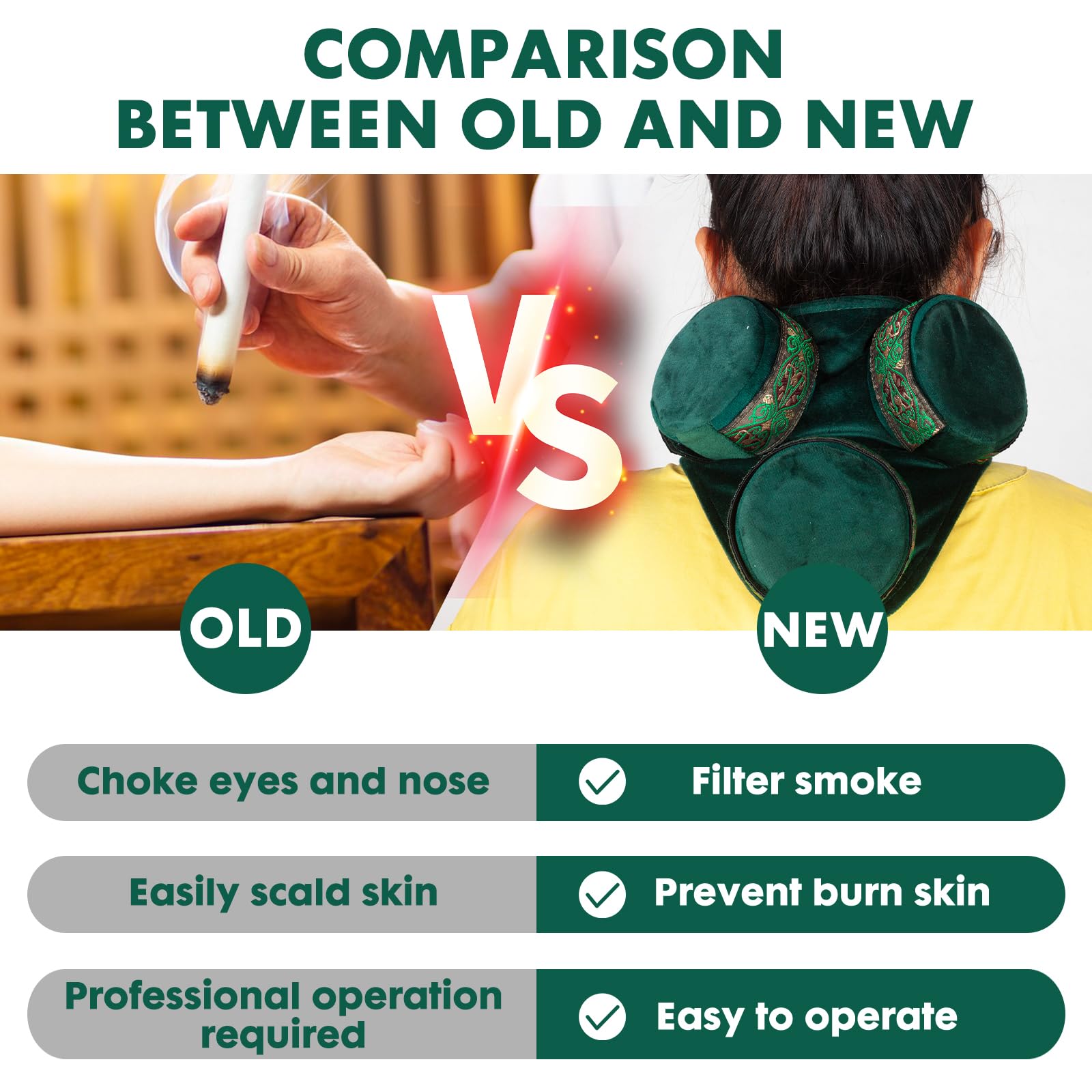 Smokeless Copper Moxa Box, Set of 3 Purifier Copper Tank Moxibustion Treatment Tool Portable Barelove