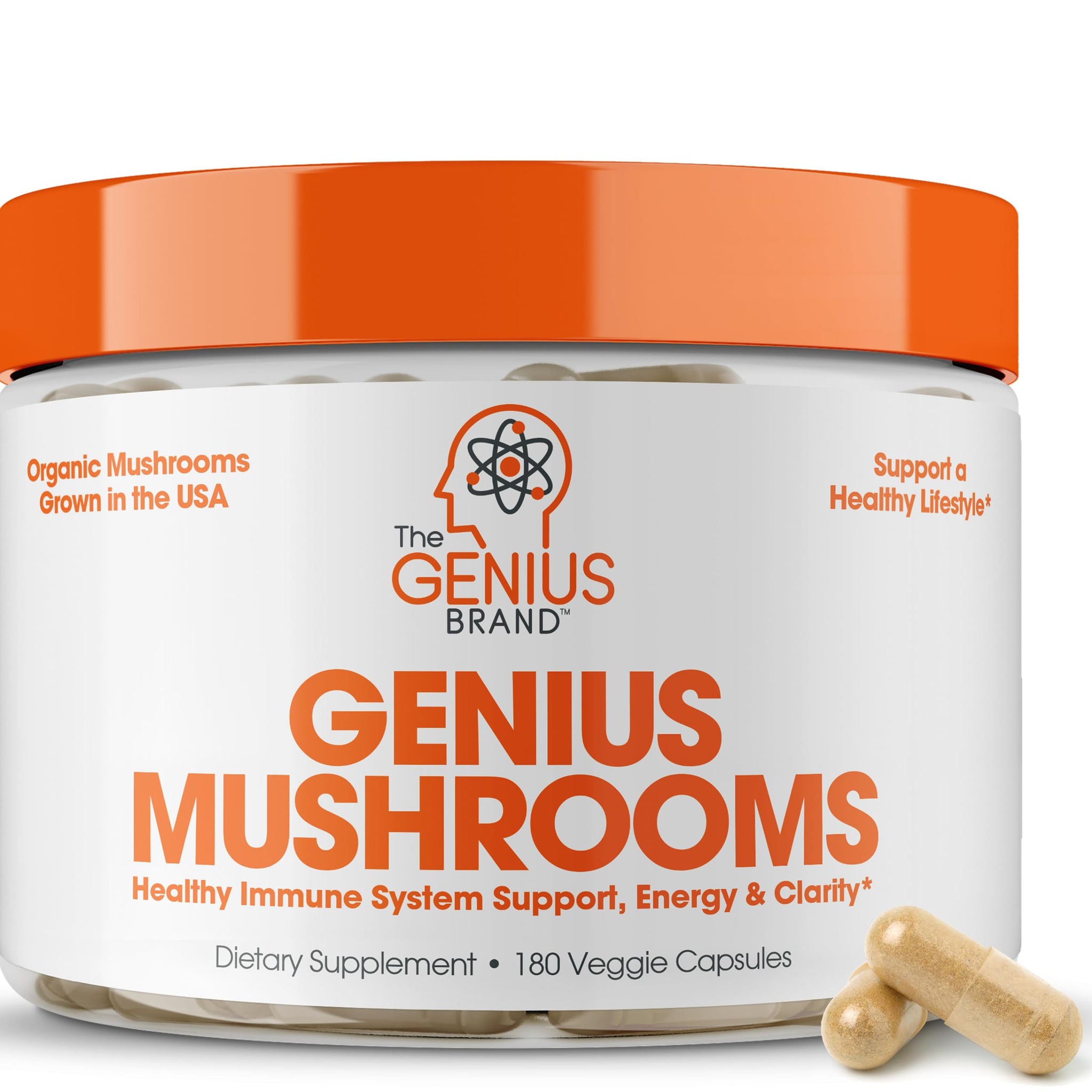 The Genius Brand - Lions Mane, Cordyceps and Reishi- Genius Mushroom 