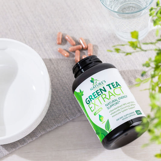 Green Tea Extract Capsules 1000mg 98% Standardized EGCG - 3X Strength for Natural