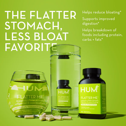 HUM Flatter Me Supplement for Daily Bloating - 18 Full Spectrum Digestive