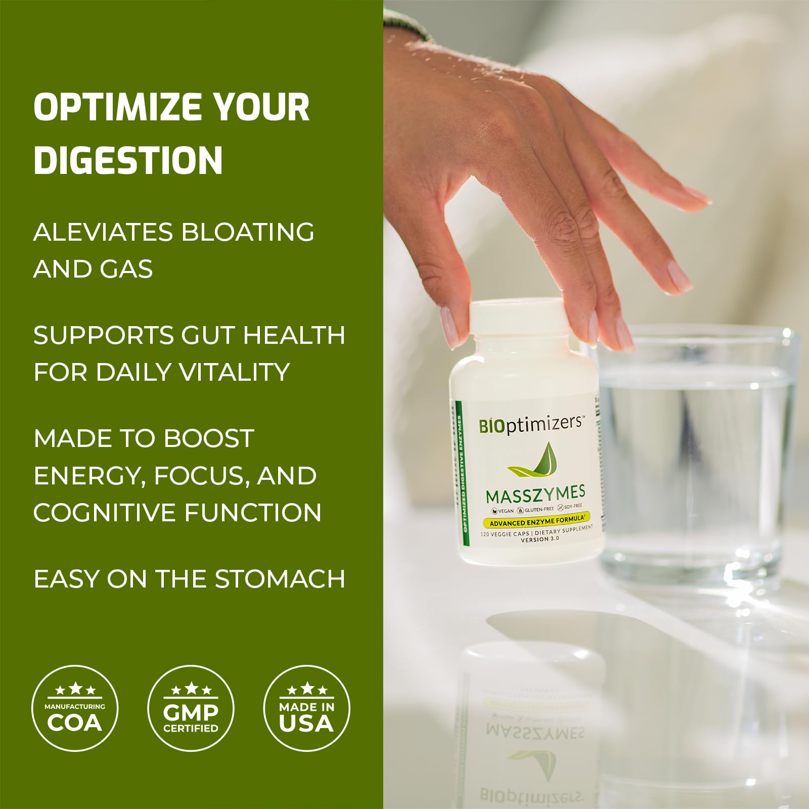 BiOptimizers MassZymes - Complete Digestive Enzymes Supplement for Gut BiOptimizers