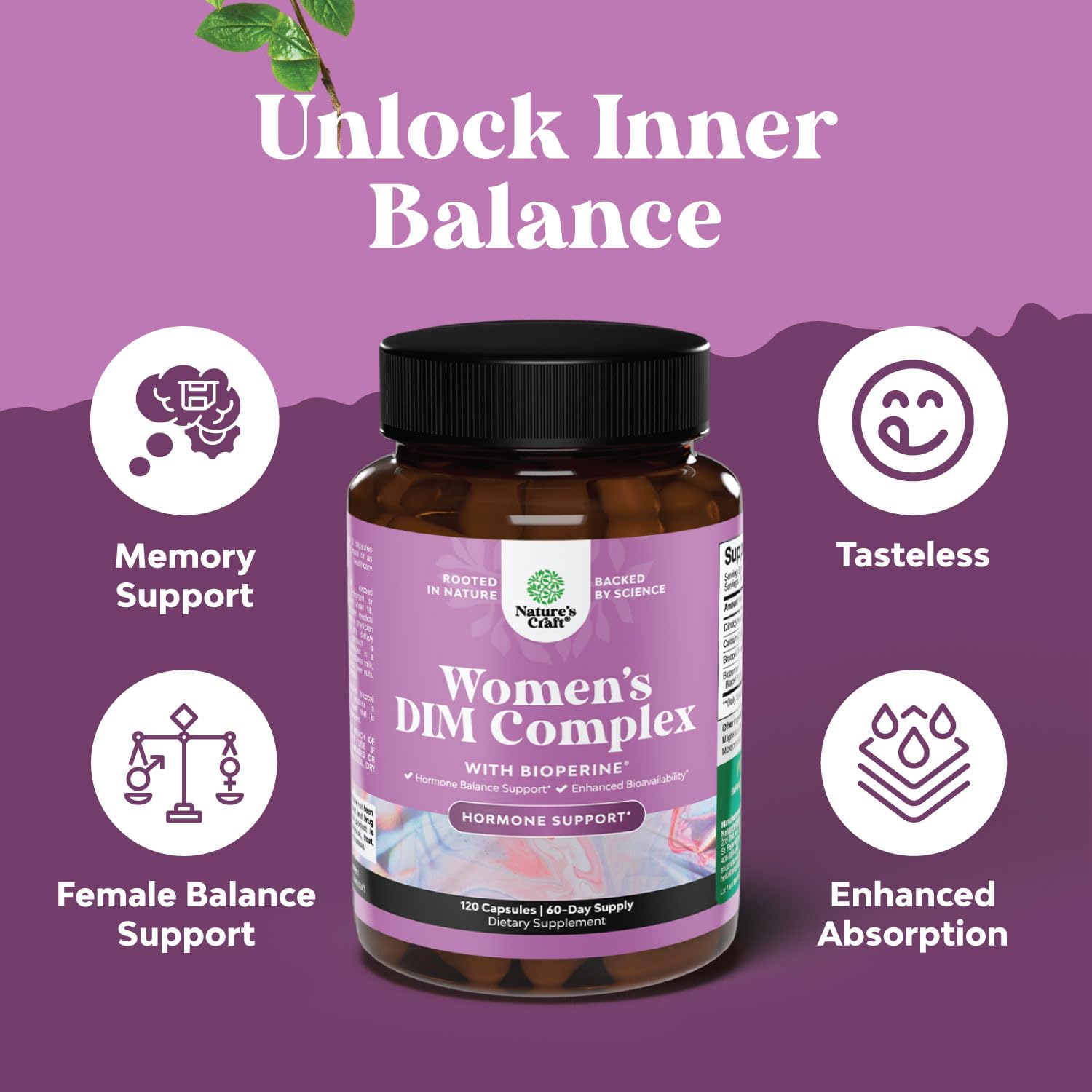 Potent DIM Supplement for Women - Hormone Balance for Women with DIM and Black Pepper Natures Craft