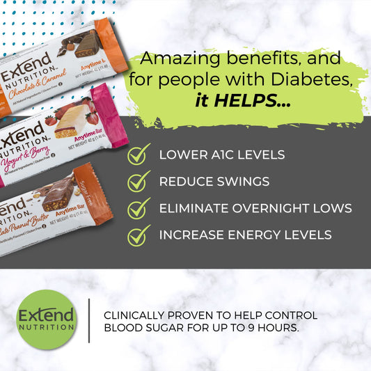 Extend Nutrition Diabetic Snacks for Sugar Control, Low Carb, Low Sugar, Low Calorie Snacks