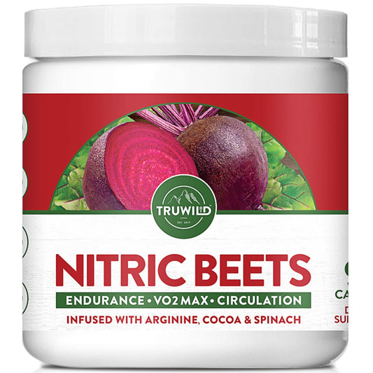 TruWild All Natural Beet Root Powder- Nitric Oxide Booster - 1000mg - Vegan Superfood