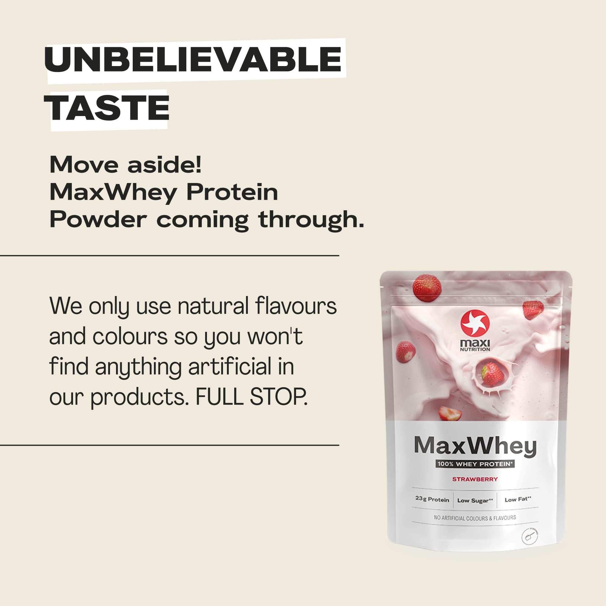 MaxiNutrition - MaxWhey - Whey Protein Powder Strawberry - Low-Fat - Low Sugar