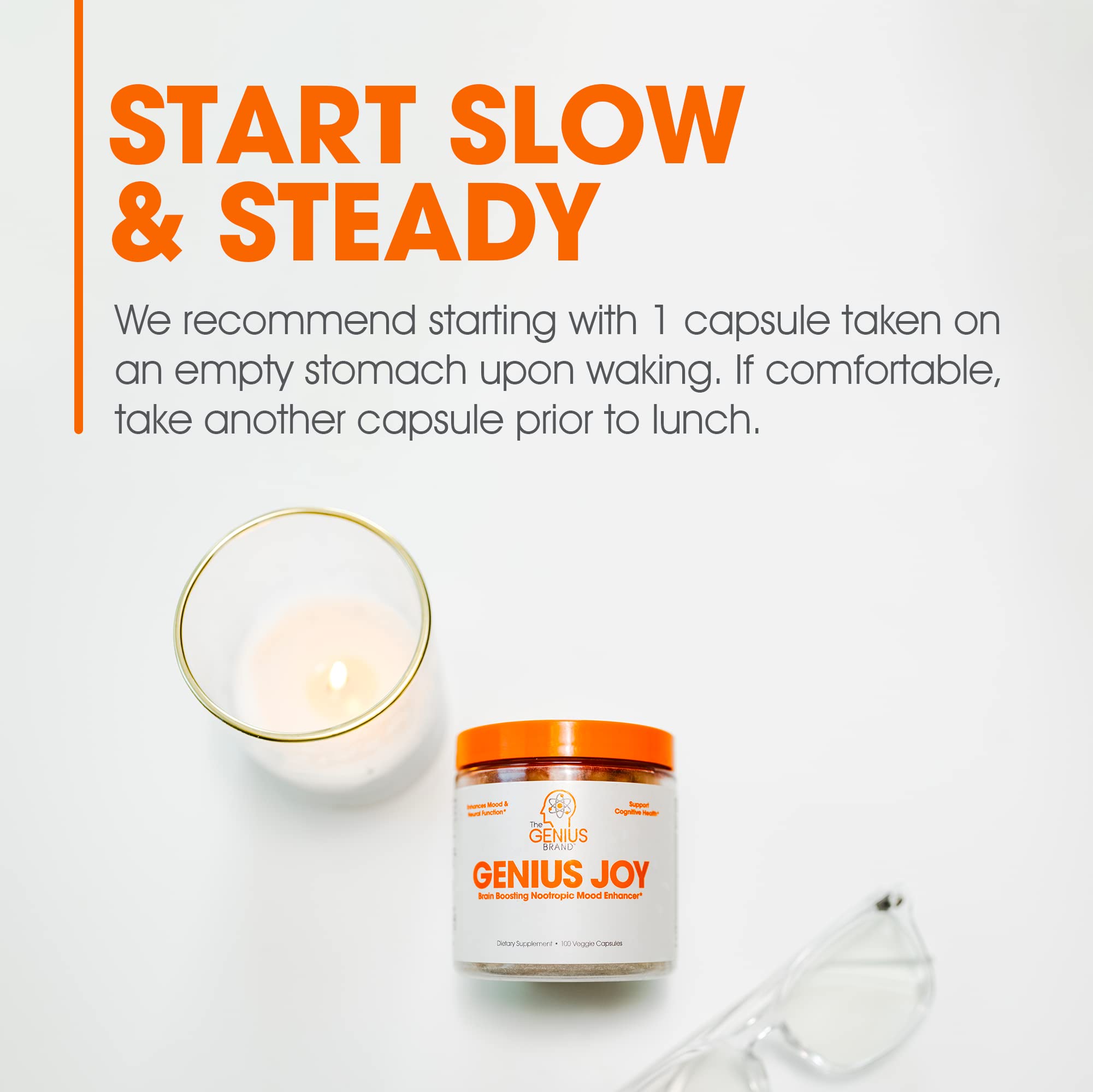 Genius Joy, Nootropic Mood Enhancer Supplement - Support Cognitive Health The Genius Brand