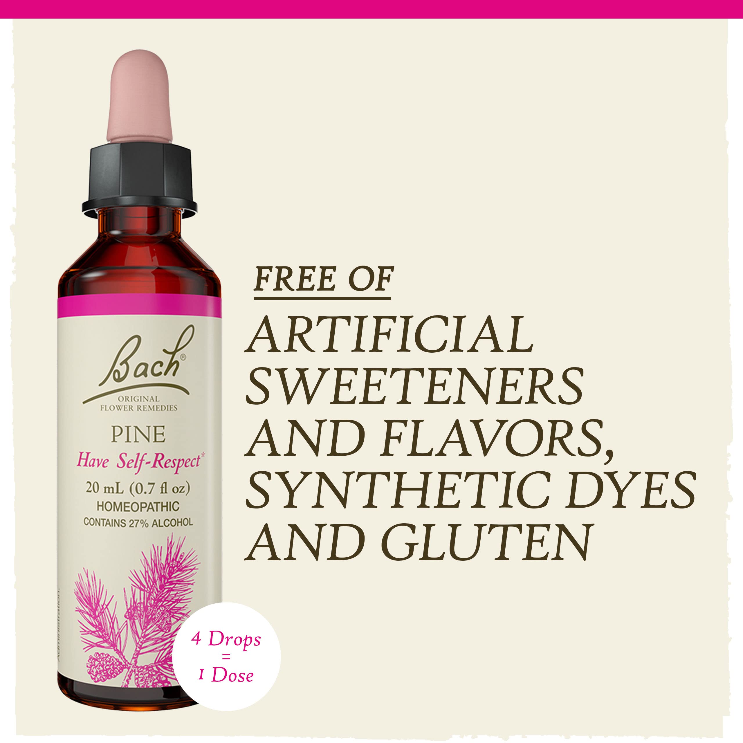 Bach Original Flower Remedies, Pine for Self Respect, Natural Homeopathic Flower Essence Bach