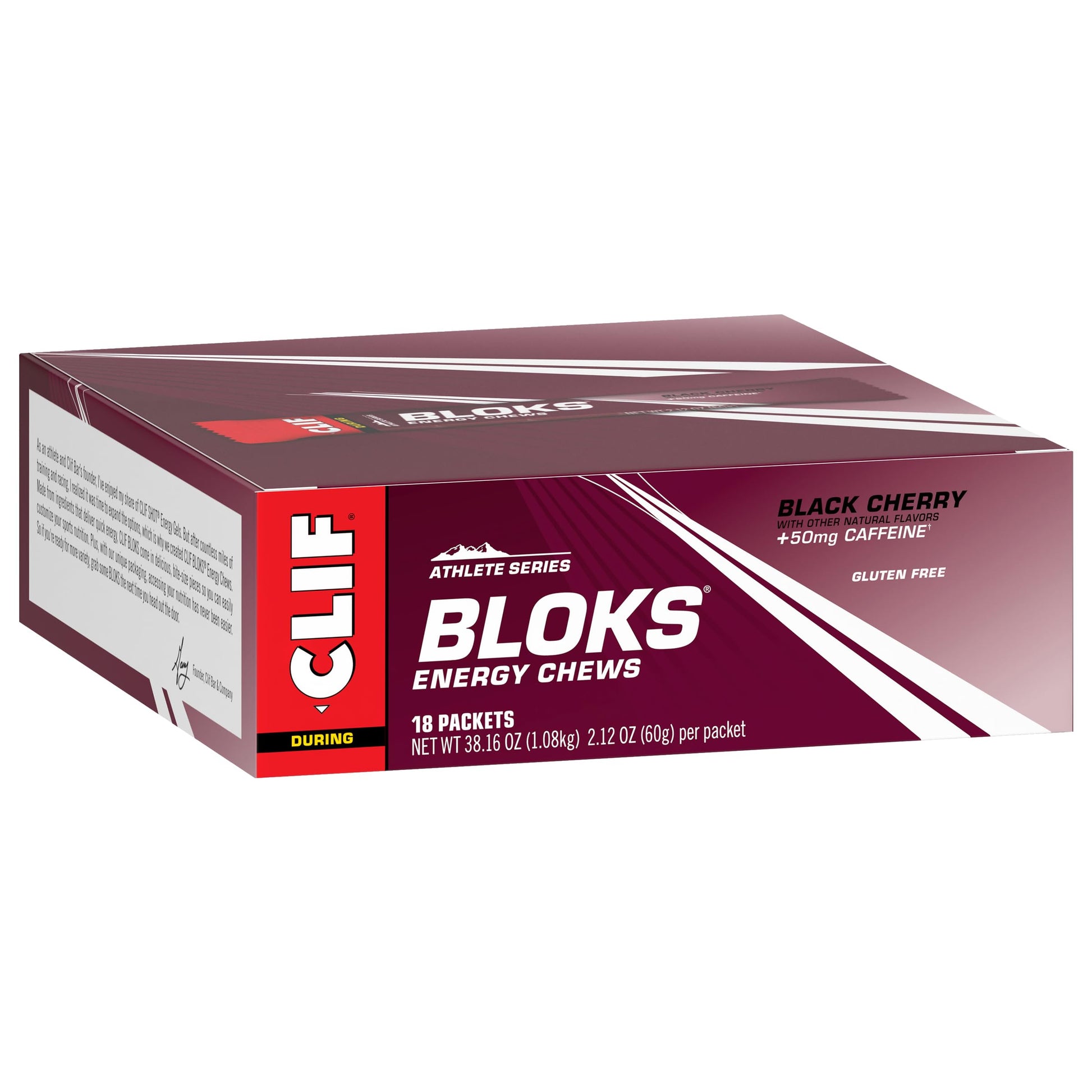 CLIF BLOKS - Black Cherry Flavor with Caffeine - Energy Chews - Non-GMO