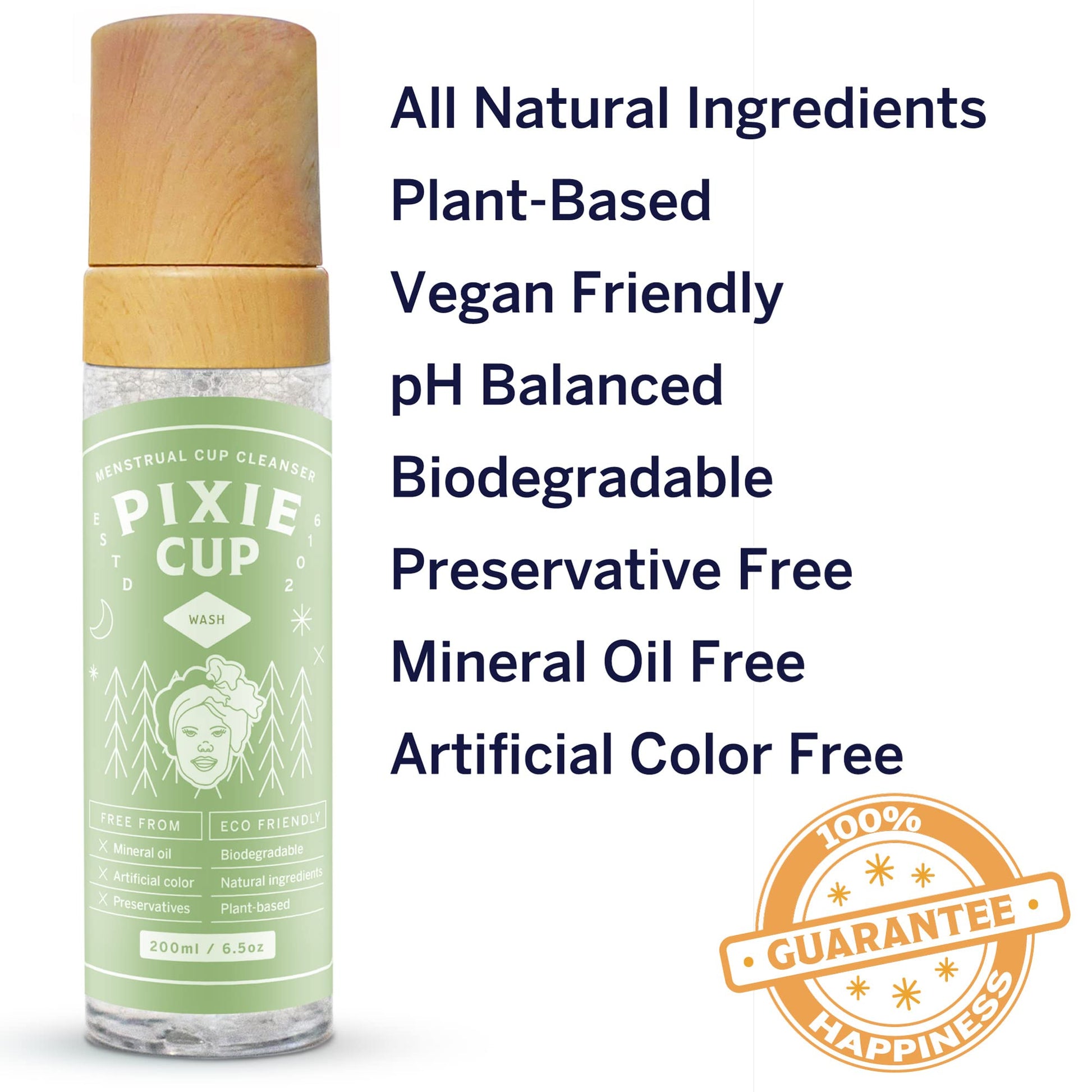 Pixie Menstrual Cup Cleaner Wash + Foaming Dispenser + More Wash in Bottle Than Any Other Brand Pixie Cup