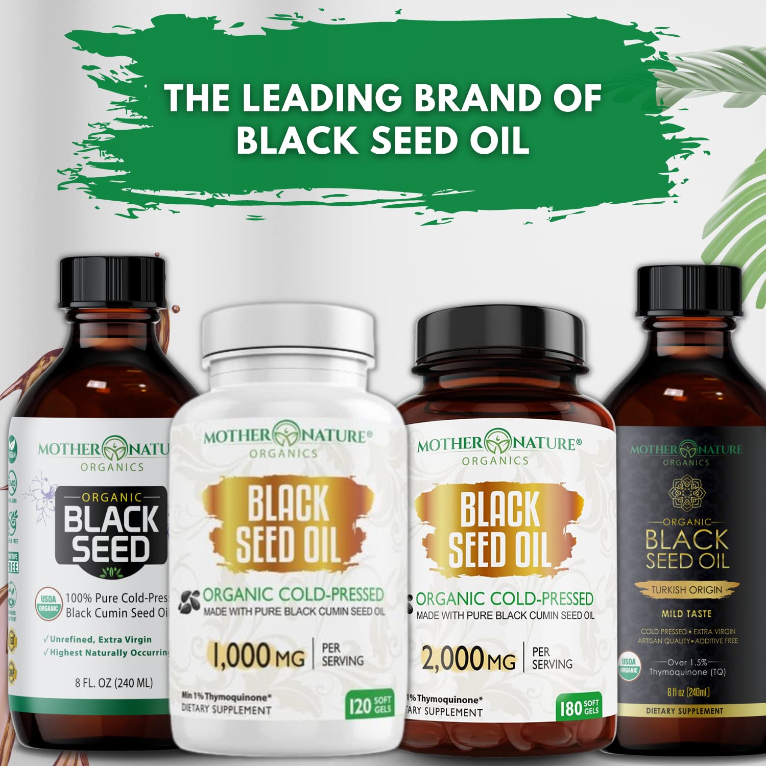 Black Seed Oil Capsules - 120 Count (Organic, Non-GMO Liquid) Premium Cold Pressed Mother Nature Organics Superfoods For Organic Living