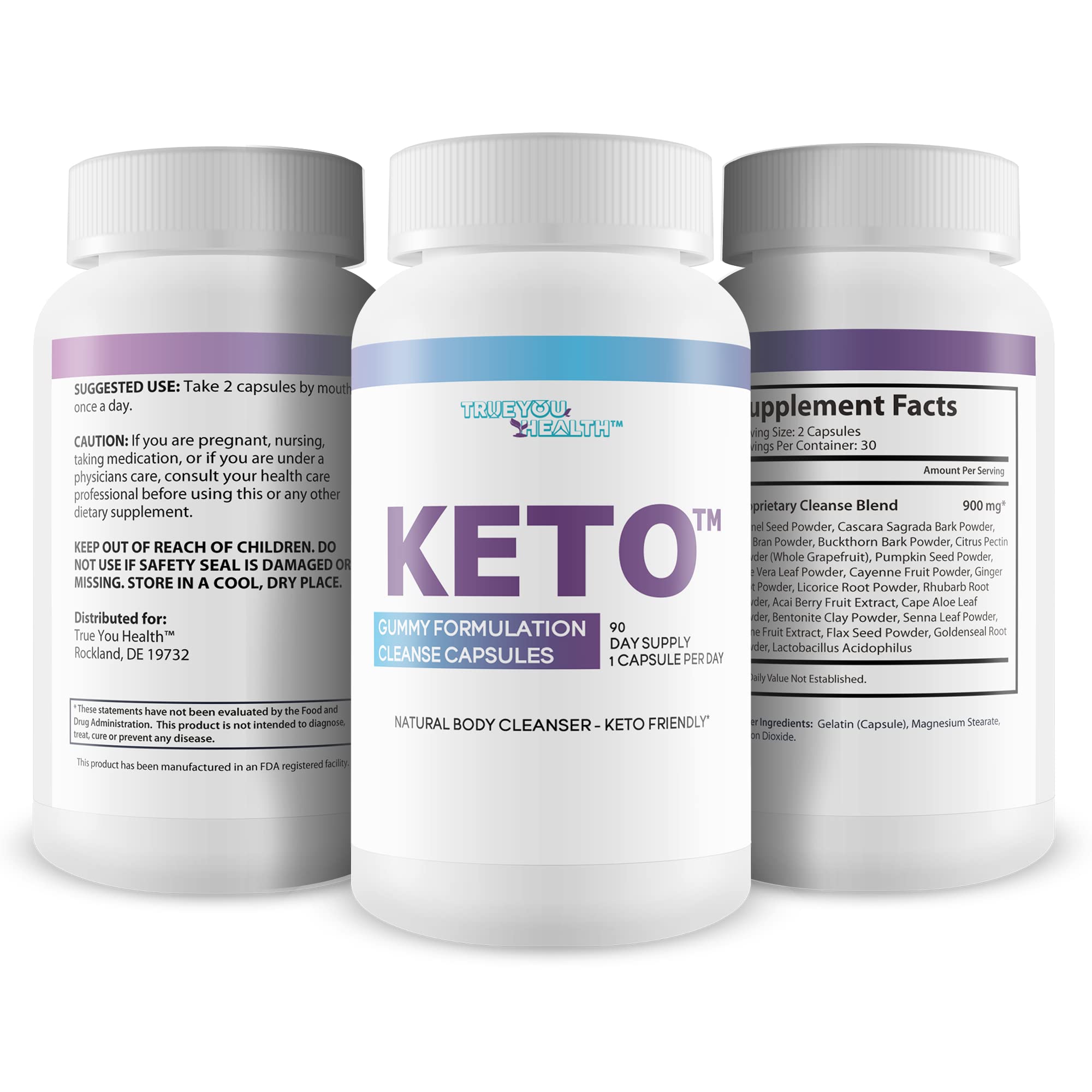 Keto Gummy Formulation Cleanse Capsules - Aid Cleansing & Detoxification - Help Flush