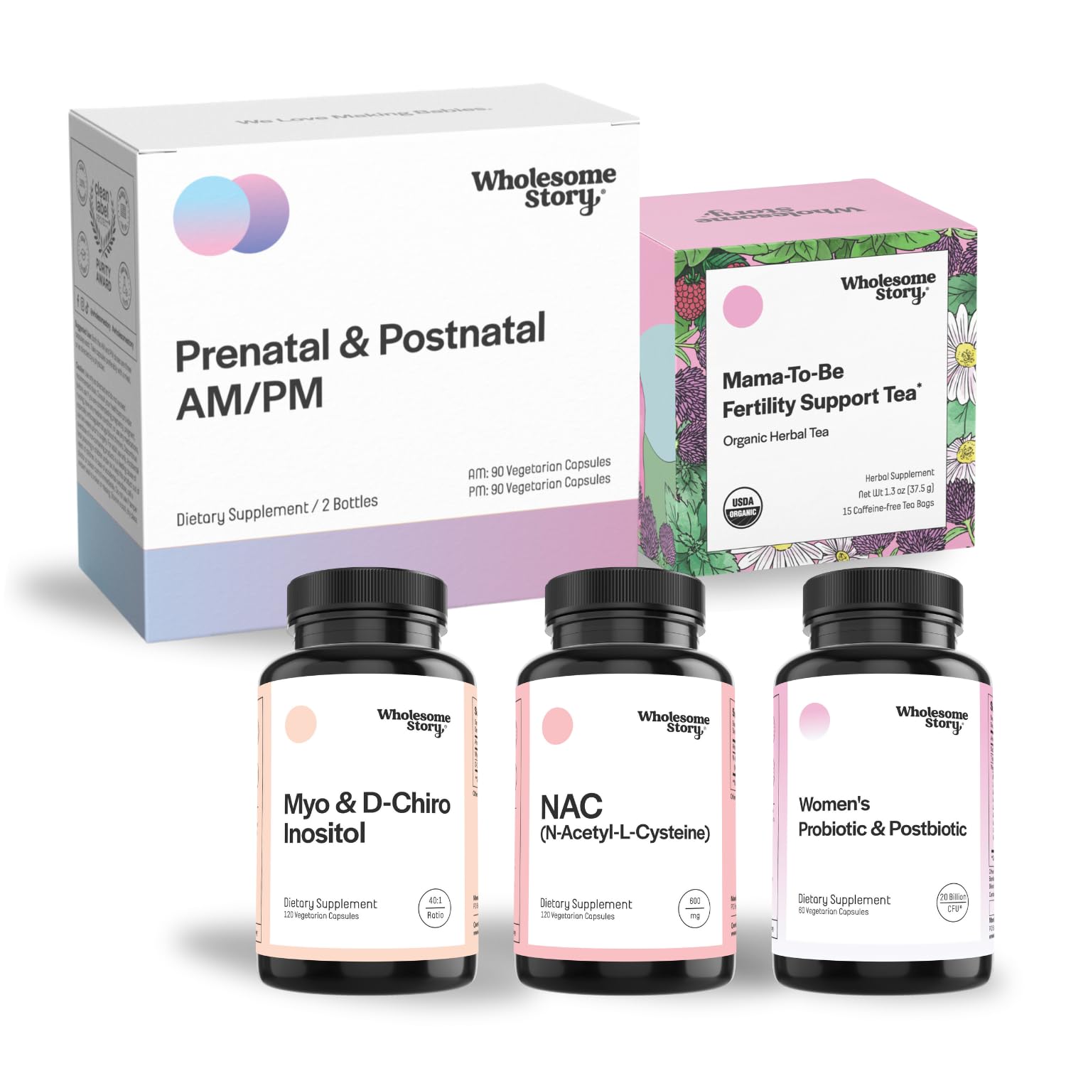 Her Premium TTC Fertility Support Bundle: Myo-Inositol & D-Chiro Inositol | Prenatal & Postnatal Vitamins