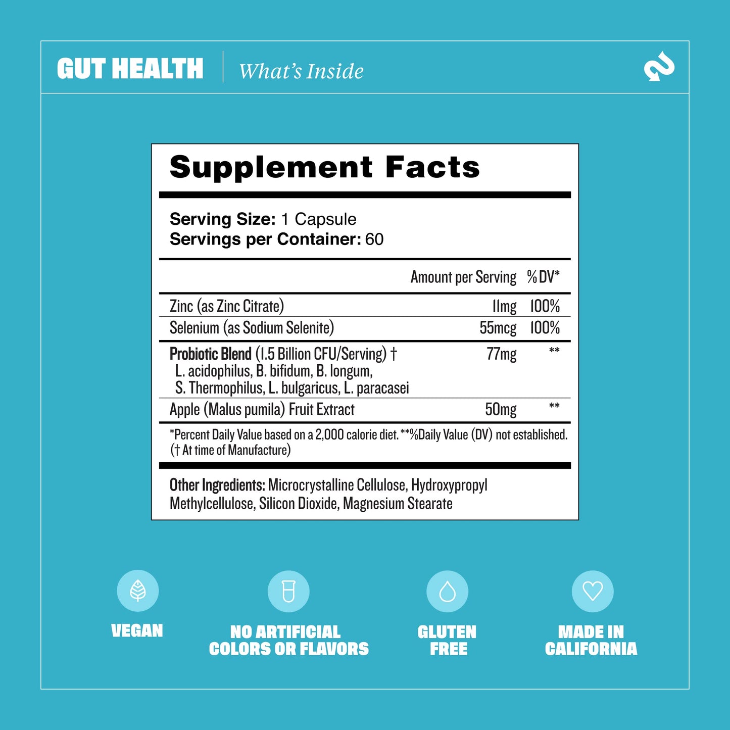Health By Habit Gut Health Supplement (60 Capsules) - Contains 1.5 Billion probiotic